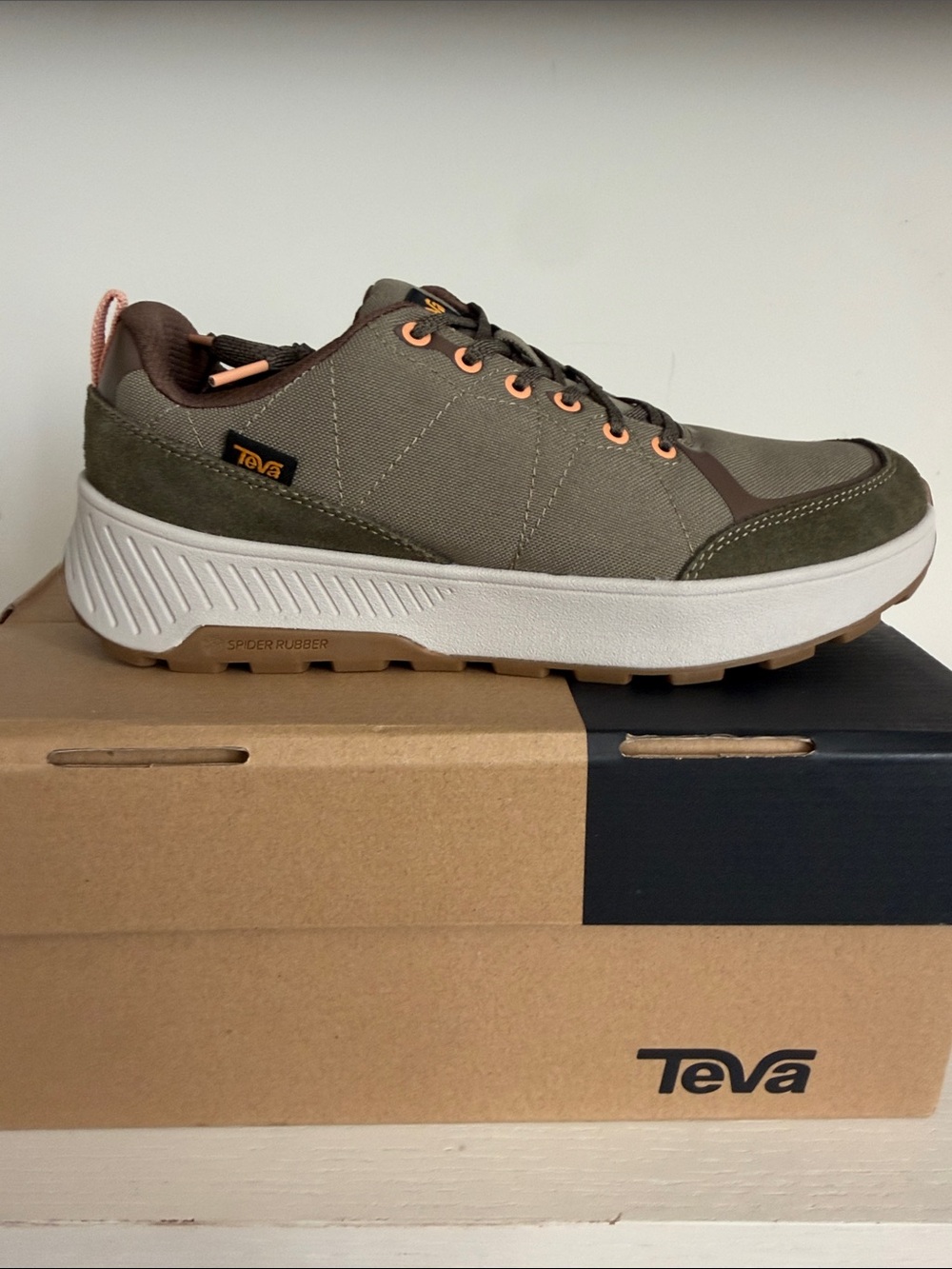 Teva Olive Green and Pink Accent Women's Sneaker